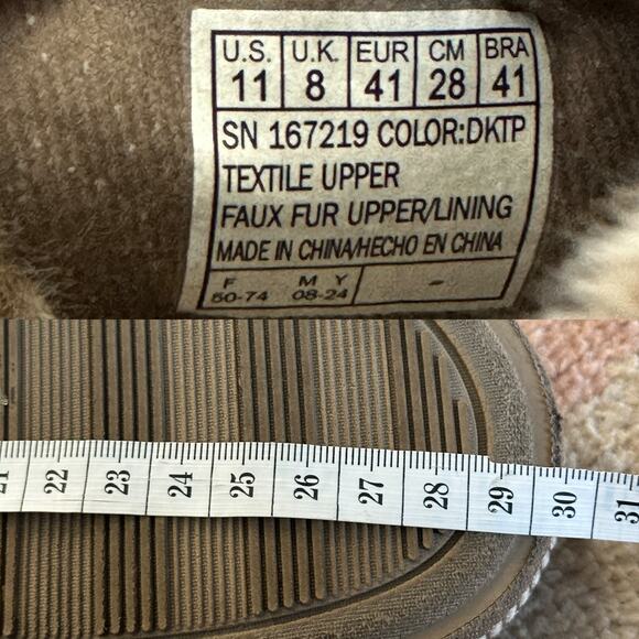 Skechers Cozycore Campfire Fresh Toast Slippers Dark Taupe Faux Fur Lined Hygge - Picture 8 of 8